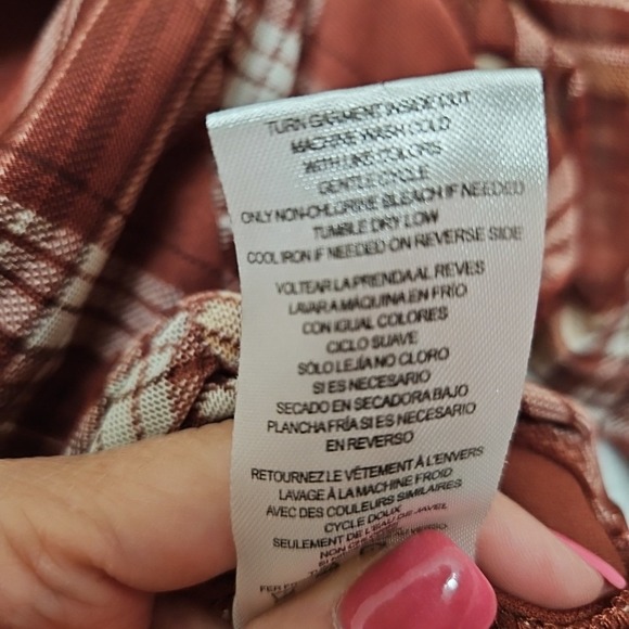 Womens Sz Small Almost Famous Y2k Plaid Blouse Micro Mesh Clueless Preppy - Picture 7 of 7